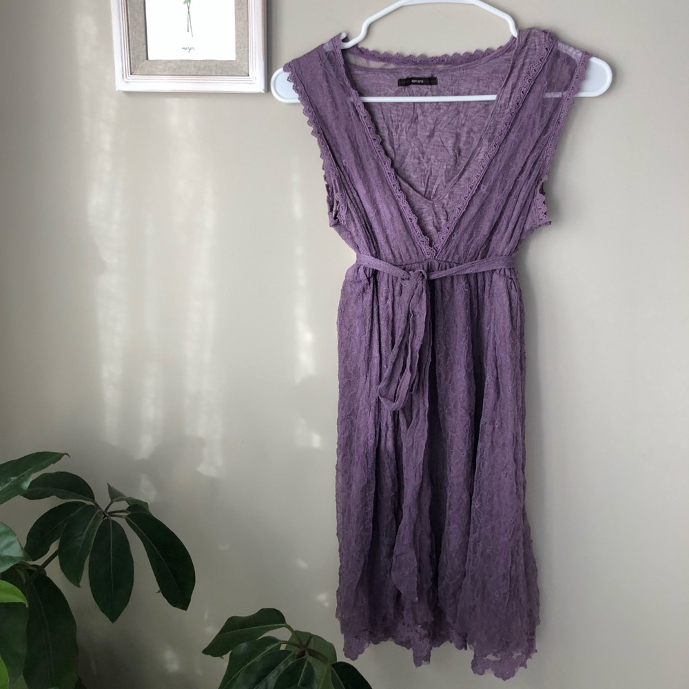 Soprano Purple Dress with Lace Overlay